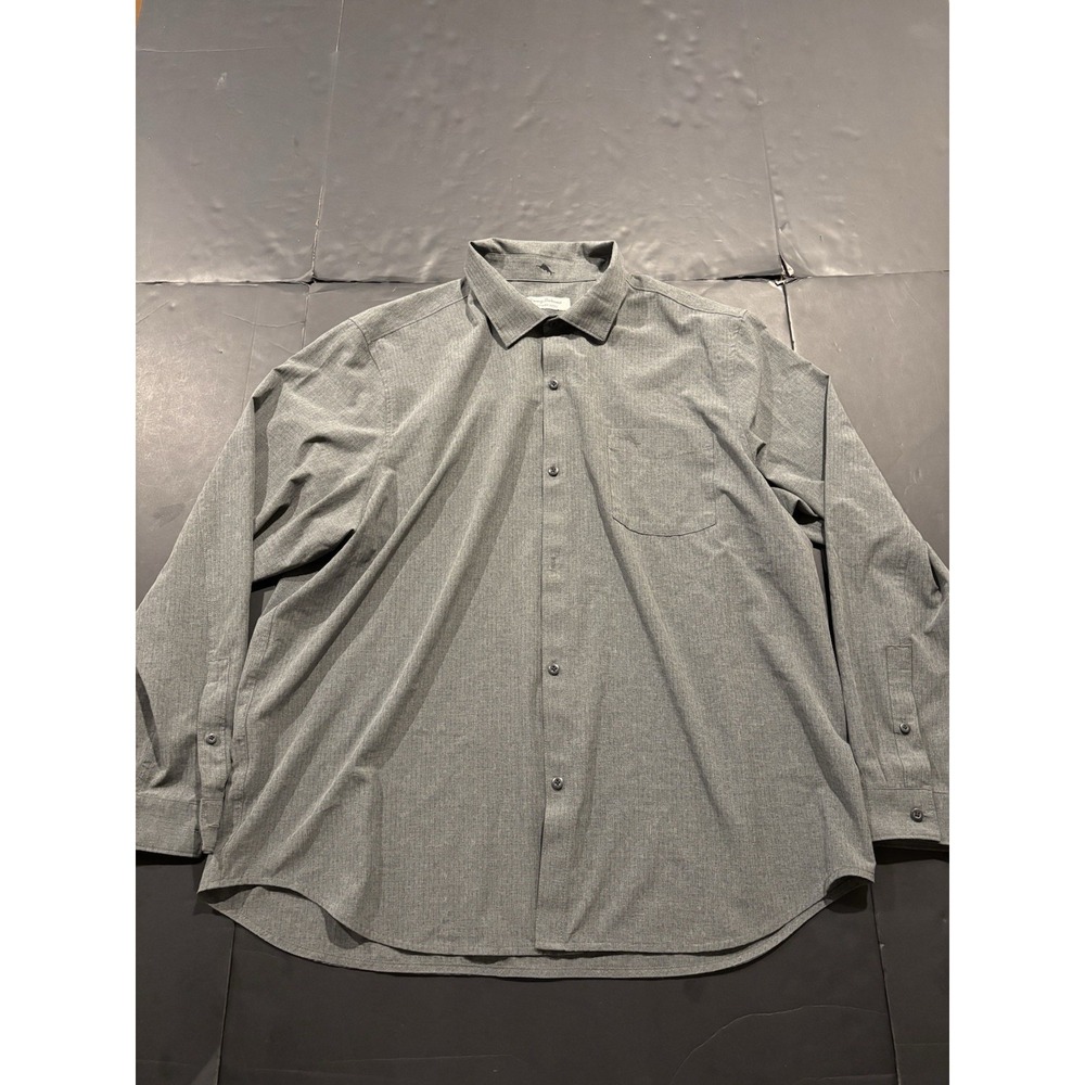 Tommy Bahama IslandZone Men's Gray Long Sleeve Button-Down Shirt 2XL